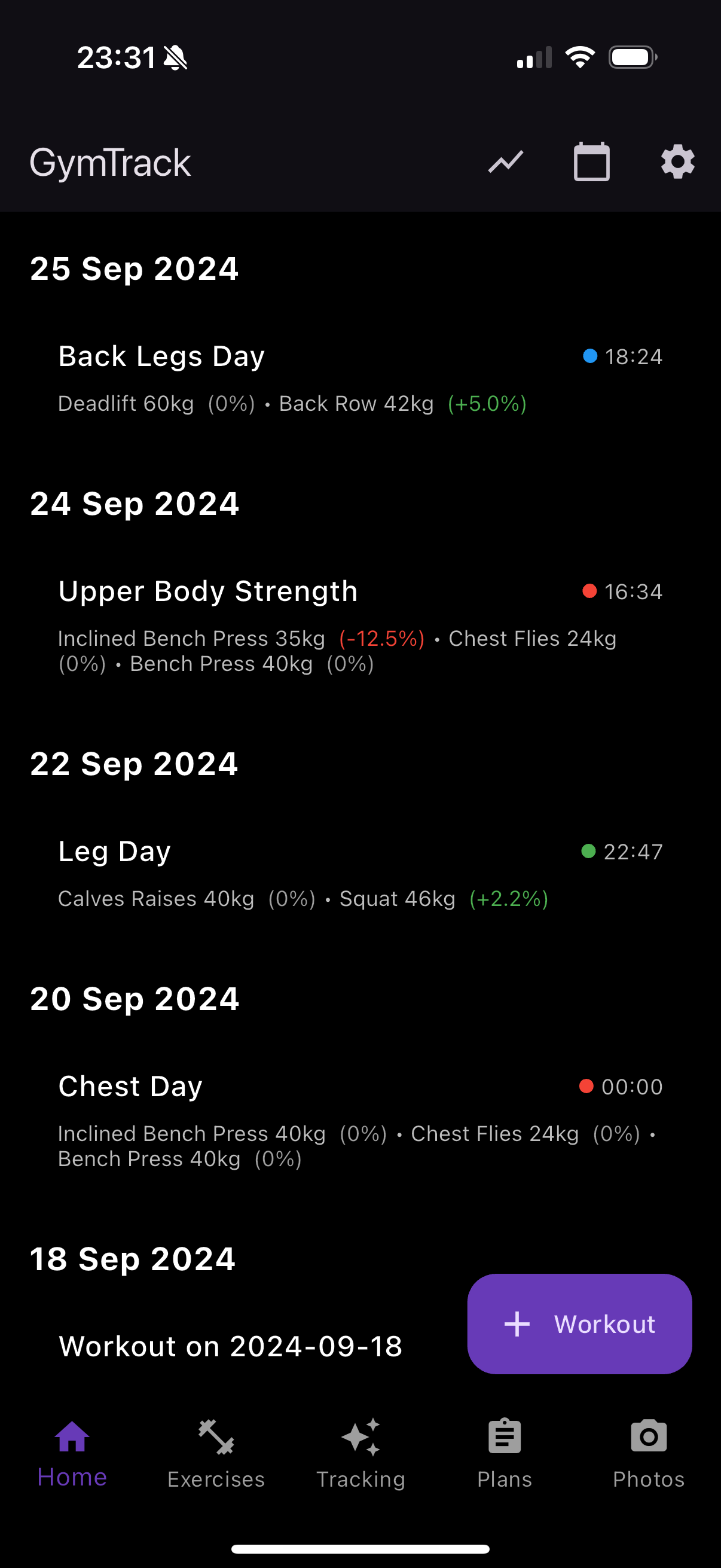 GymTrack App Interface